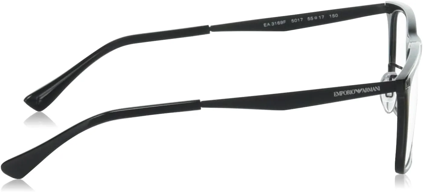 Emporio Armani Men's Ea3169f Low Bridge Fit Rectangular Prescription Eyewear Frames