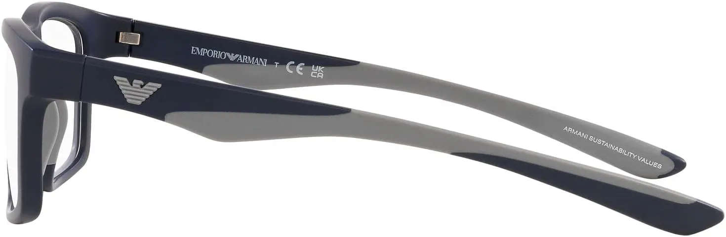 Emporio Armani Men's Ea3220u Universal Fit Rectangular Sunglasses