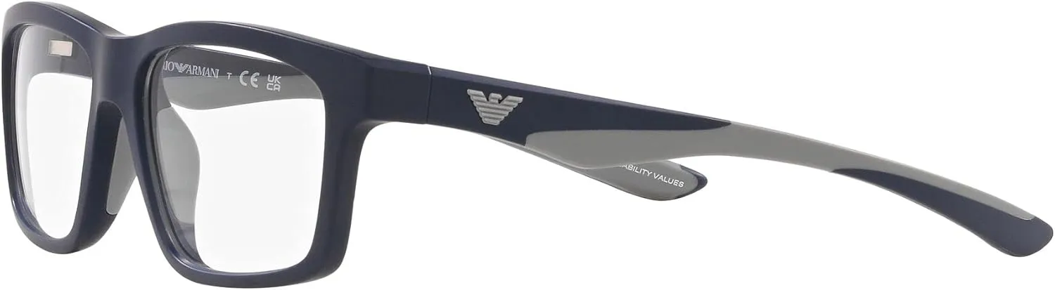 Emporio Armani Men's Ea3220u Universal Fit Rectangular Sunglasses