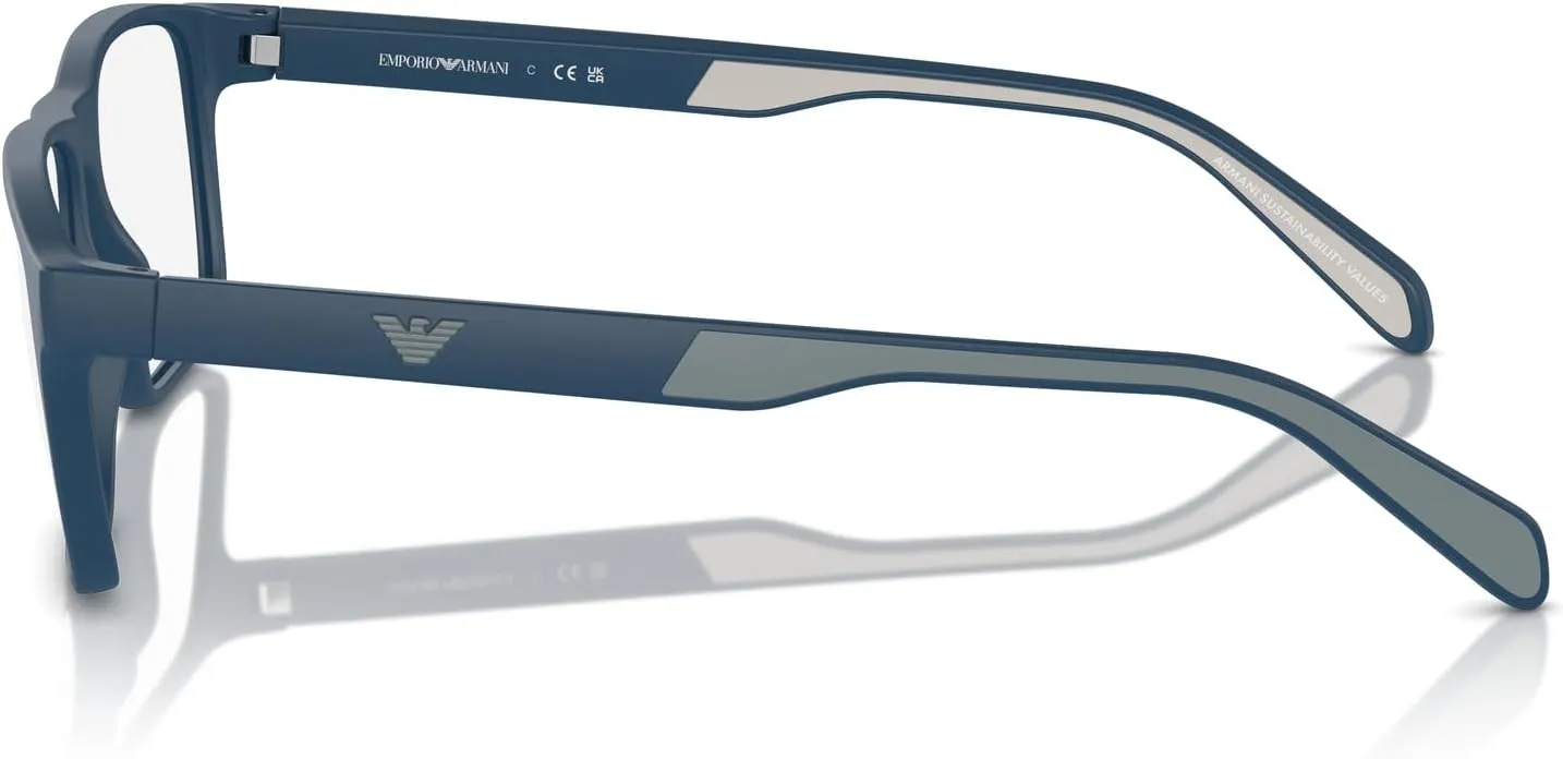 Emporio Armani Men's Ea3233 Rectangular Prescription Eyewear Frames
