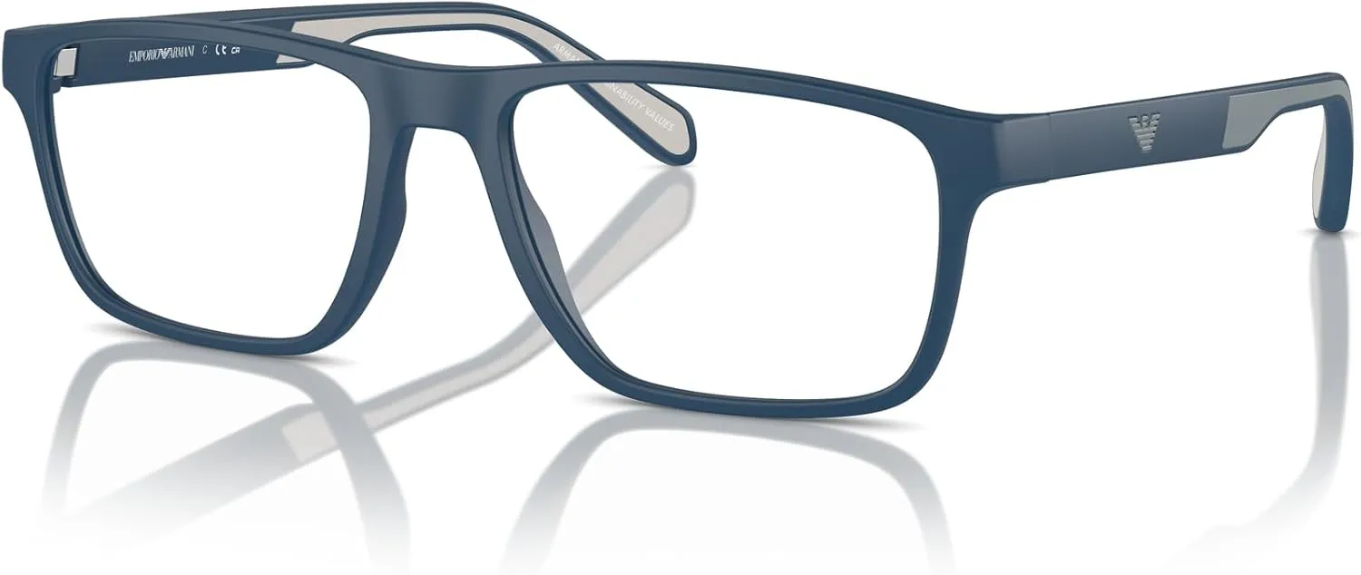Emporio Armani Men's Ea3233 Rectangular Prescription Eyewear Frames