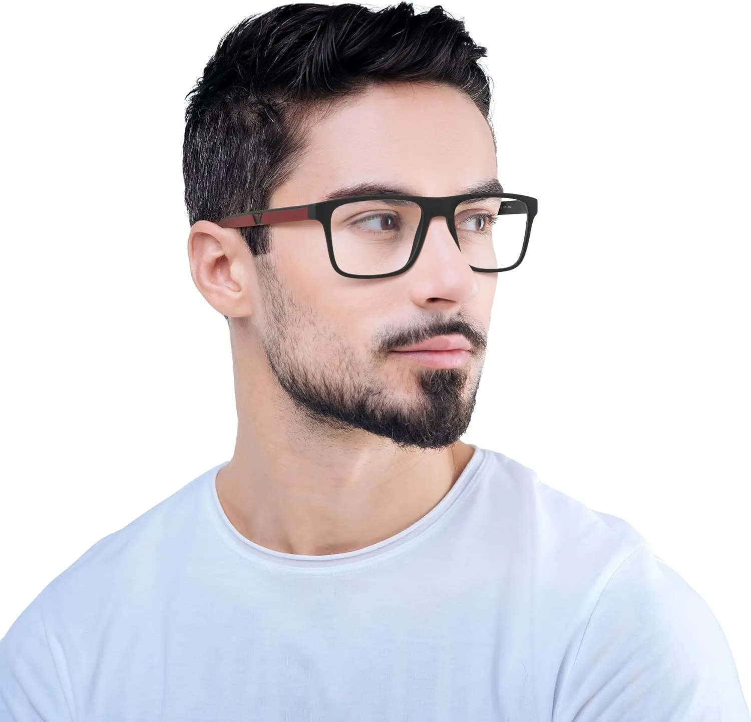 Emporio Armani Men's Ea4115 Prescription Eyewear Frames with Two Interchangeable Sun Clip-ons Rectangular