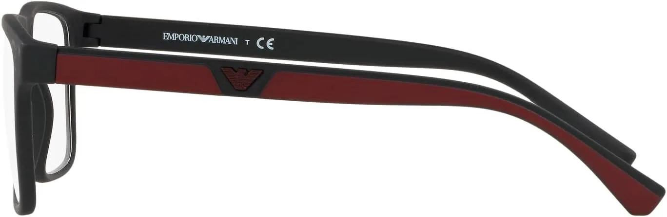 Emporio Armani Men's Ea4115 Prescription Eyewear Frames with Two Interchangeable Sun Clip-ons Rectangular