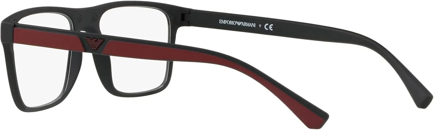 Emporio Armani Men's Ea4115 Prescription Eyewear Frames with Two Interchangeable Sun Clip-ons Rectangular