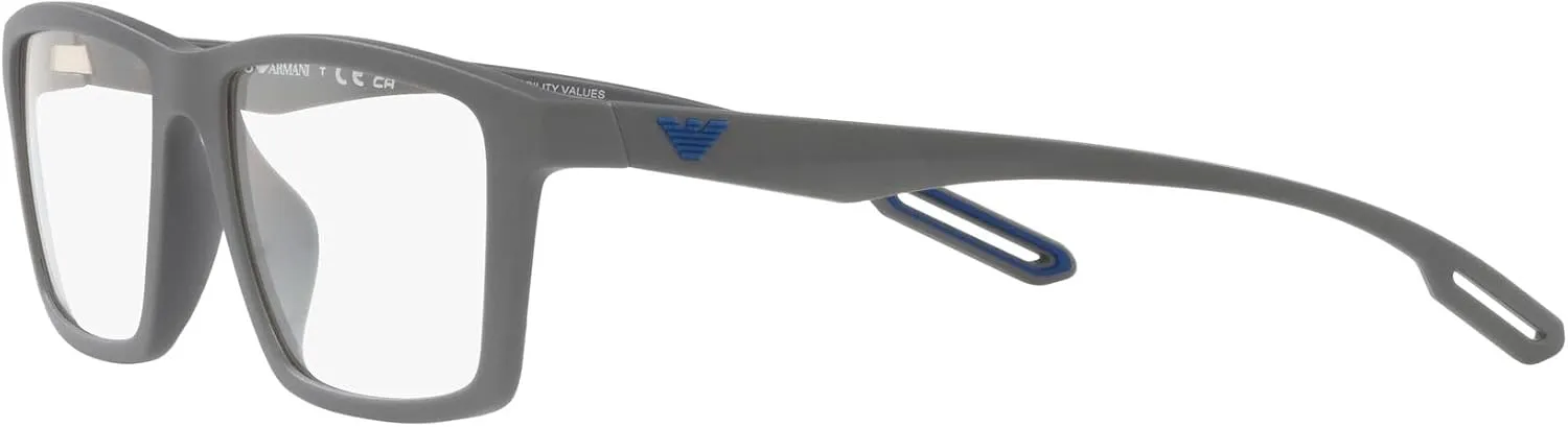 Emporio Armani Men's Ea4189u Universal Fit Prescription Eyewear Frames with Two Interchangeable Sun Clip-ons Rectangular
