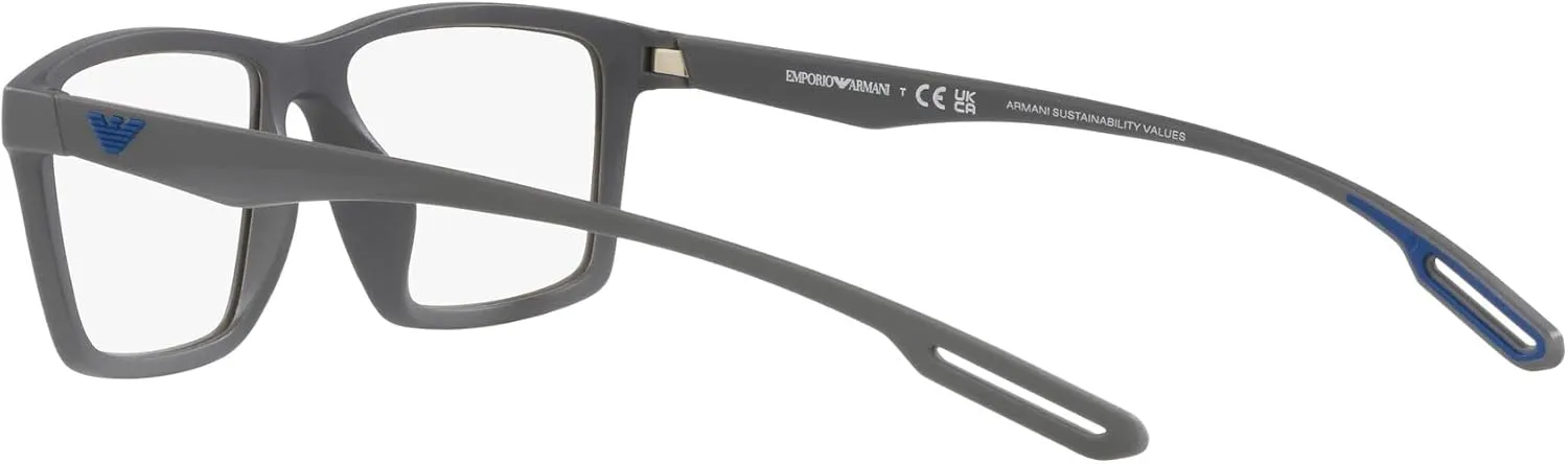 Emporio Armani Men's Ea4189u Universal Fit Prescription Eyewear Frames with Two Interchangeable Sun Clip-ons Rectangular
