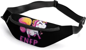 ENFP MBTI Happy Unicorrn Crossbody Fanny Pack Waist Packs Adjustable Shoulder Bags Sling Bag for Hiking Running Cycling