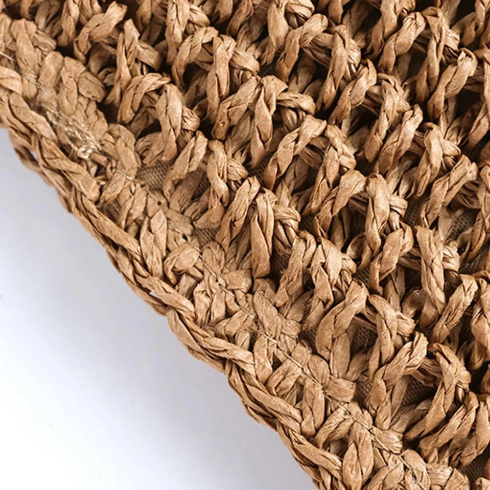 Epsion 2025 Woven Tote Bag for Women Summer Handbag Chic Handle Purse Shoulder Beach Casual Hobo Bag