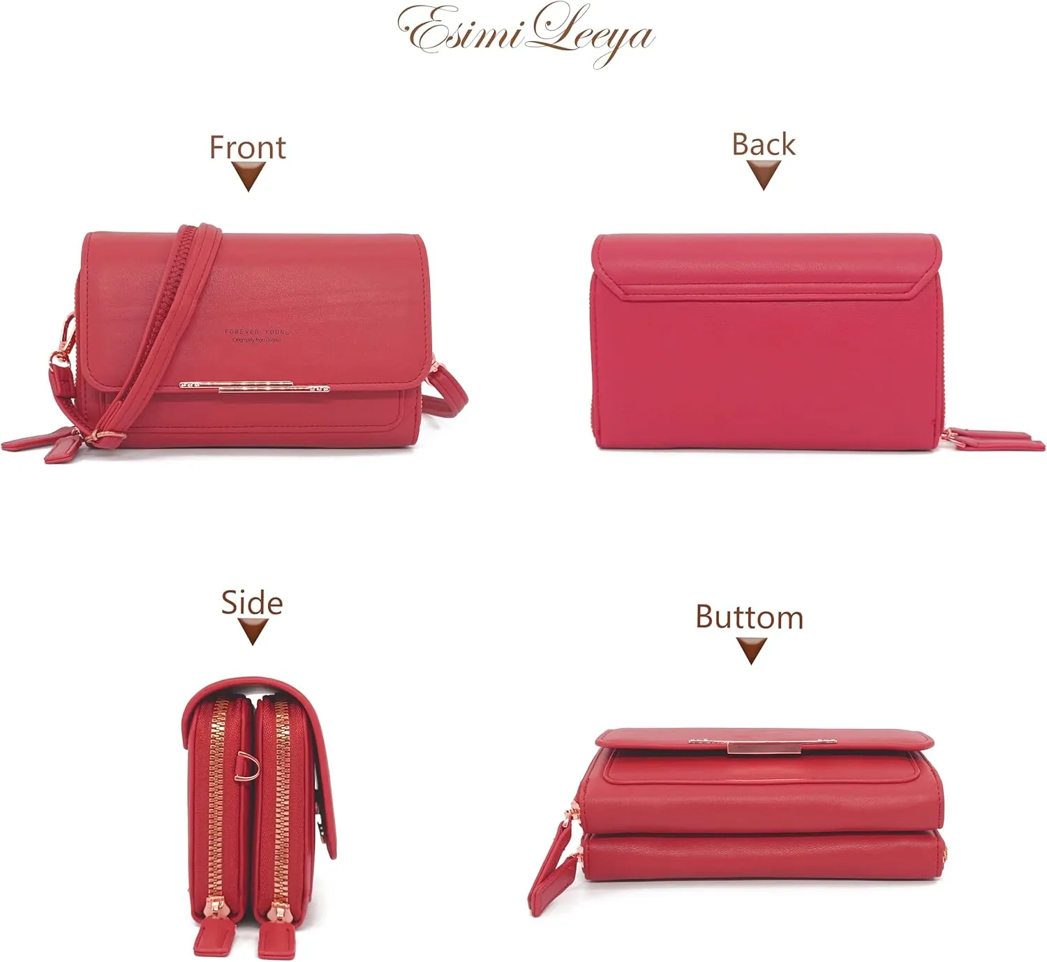 Esimileeya Compact Small Crossbody Bags for Women Trendy Clutch Handbag Purses for Women Lady Cell Phone Wallet Shoulder Bag