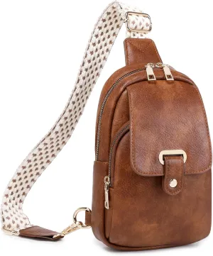 Eslcorri Small Sling Bag for Women Trendy - Crossbody Fanny Packs for Women Leather Multipurpose Cross Body Belt Chest Bag Anti Theft Sling Purse with Adjustable Strap for Casual Travel Shopping