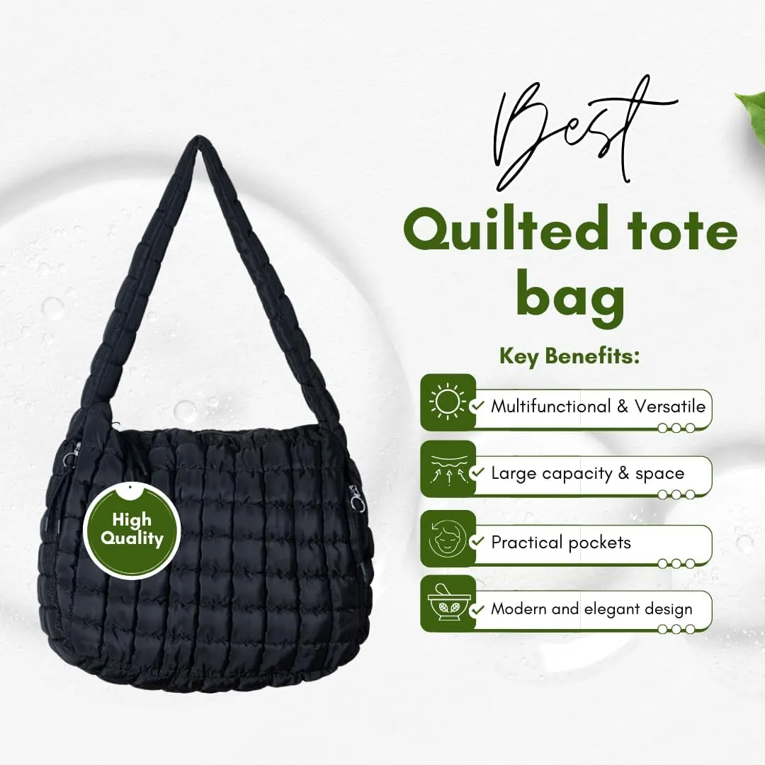 Essentiem - Puffer tote bag for women, puffer bag, quilted purses, quilted puffer tote bag, quilted crossbody bags for women