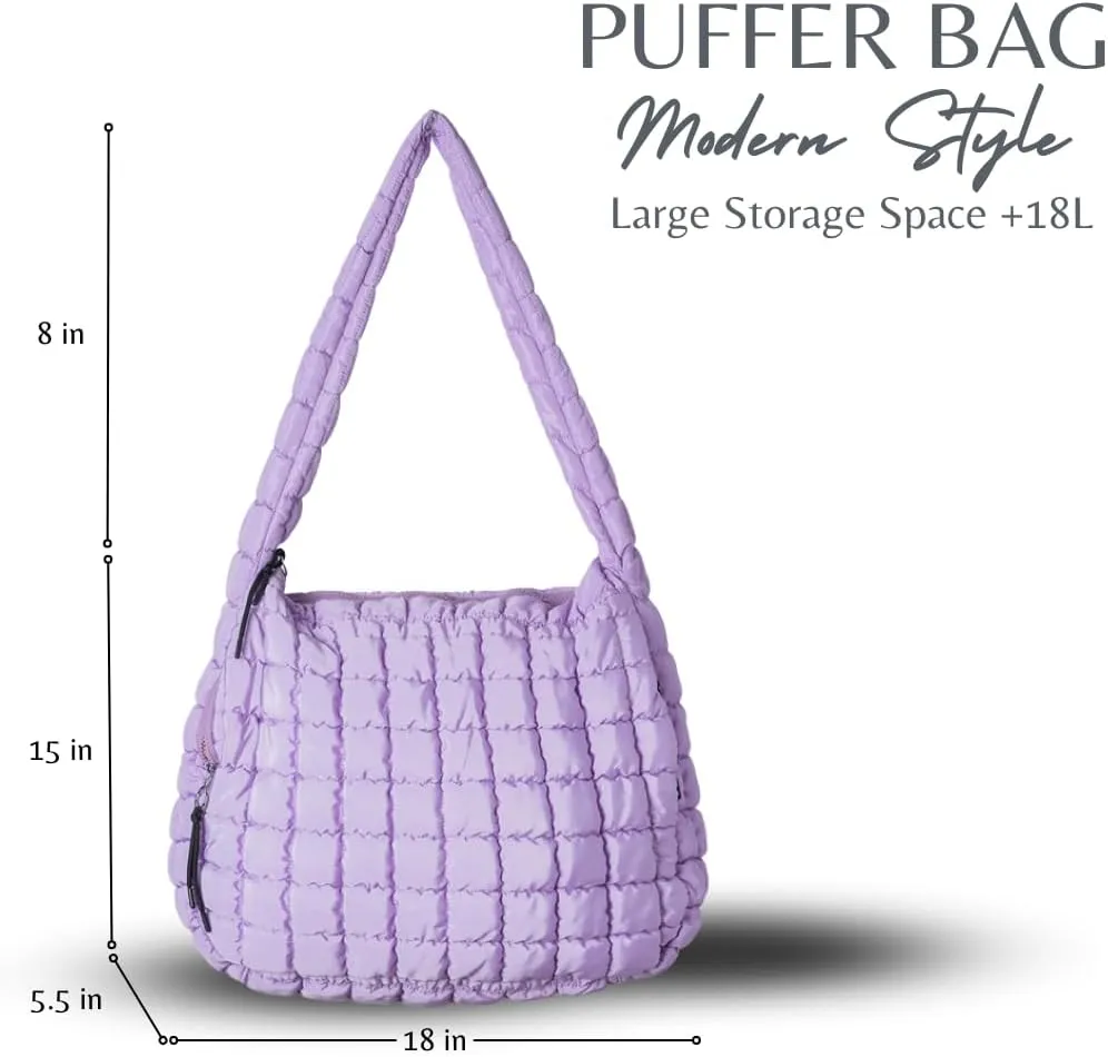 Essentiem - Puffer tote bag for women, puffer bag, quilted purses, quilted puffer tote bag, quilted crossbody bags for women