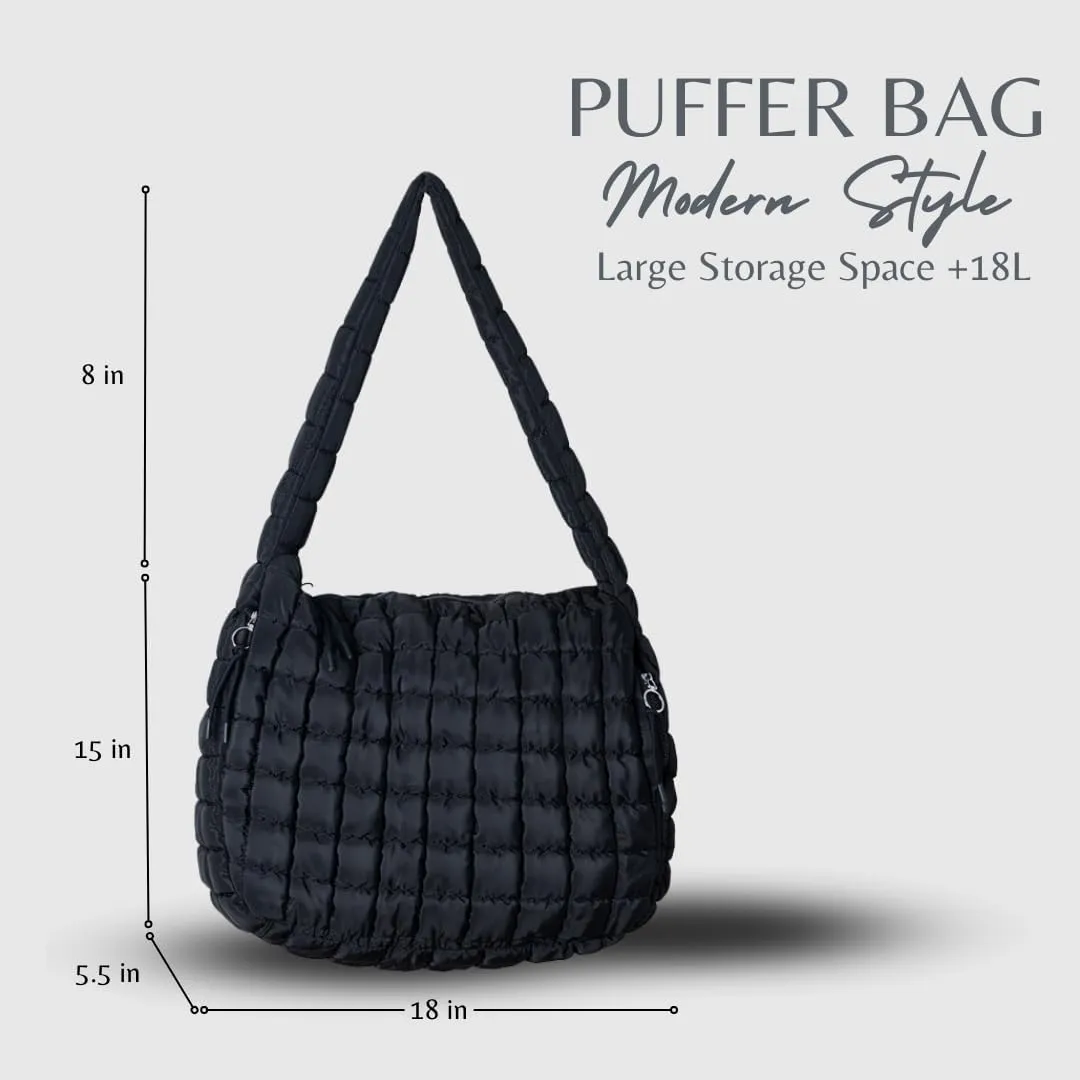Essentiem - Puffer tote bag for women, puffer bag, quilted purses, quilted puffer tote bag, quilted crossbody bags for women