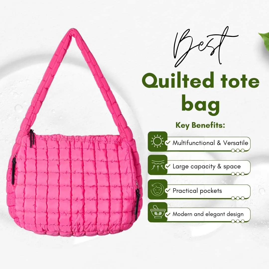 Essentiem - Puffer tote bag for women, puffer bag, quilted purses, quilted puffer tote bag, quilted crossbody bags for women