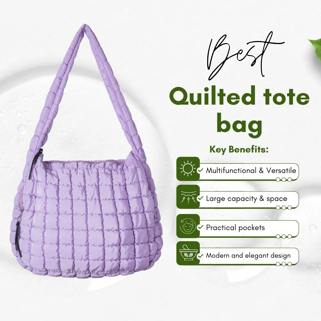 Essentiem - Puffer tote bag for women, puffer bag, quilted purses, quilted puffer tote bag, quilted crossbody bags for women