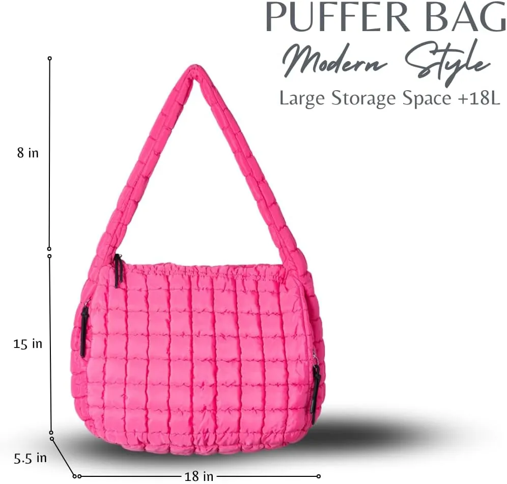 Essentiem - Puffer tote bag for women, puffer bag, quilted purses, quilted puffer tote bag, quilted crossbody bags for women