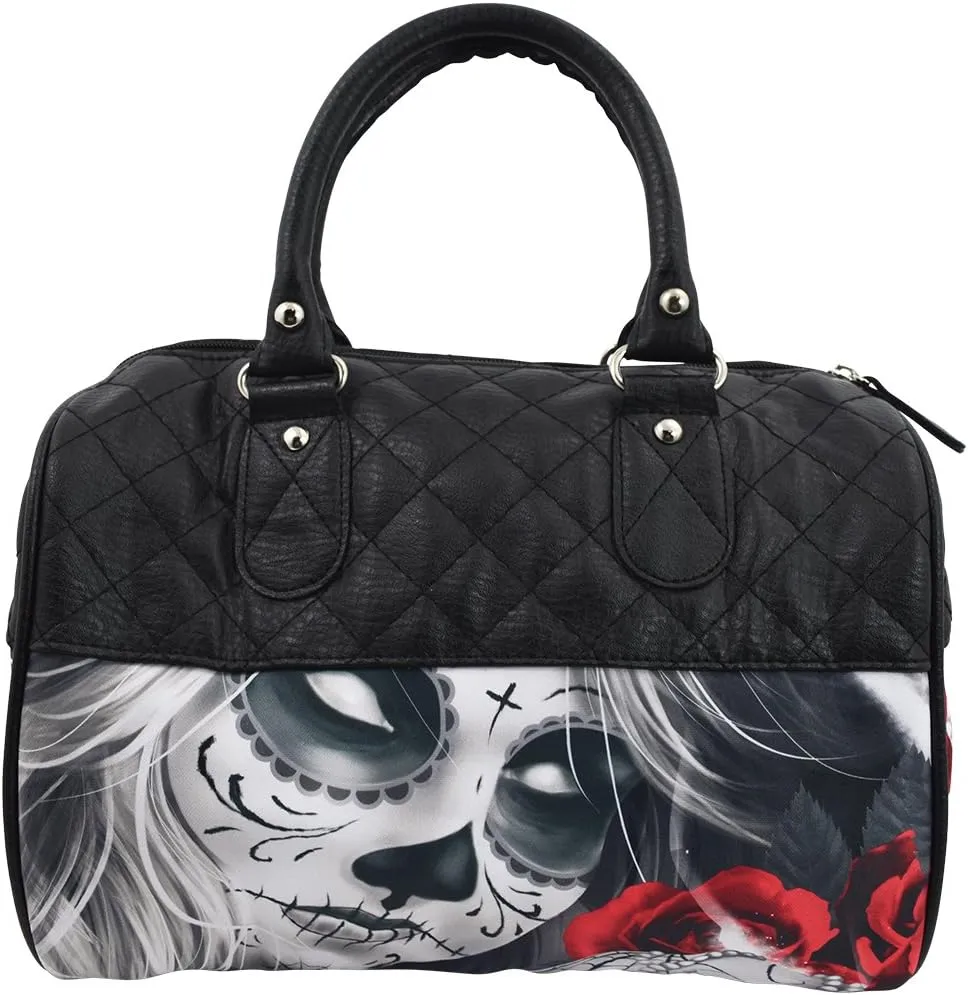 Eternal Bliss Sugar Skull Lady and Rose Satchel Crossbody bag …