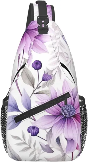 Eternal Flowers Sling Backpack for Women Men Cross Chest Bag Diagonally Crossbody Shoulder Bag Travel