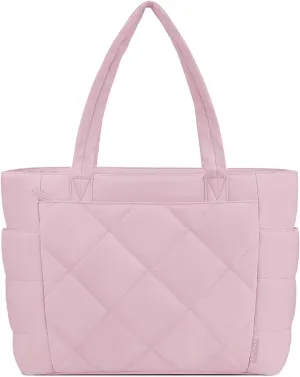ETRONIK Tote Bag for Women, Lightweight Puffy Tote Bag with Multiple Pockets, Large Quilted Shoulder Handbag for Travel
