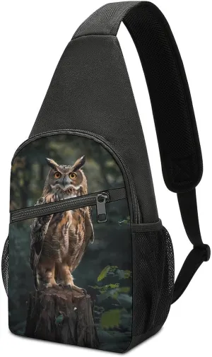 Eurasian Eagle Owl Crossbody Bags for Women Men Sling Bag Bakpack Shoulder Bag Travel Hiking Daypack