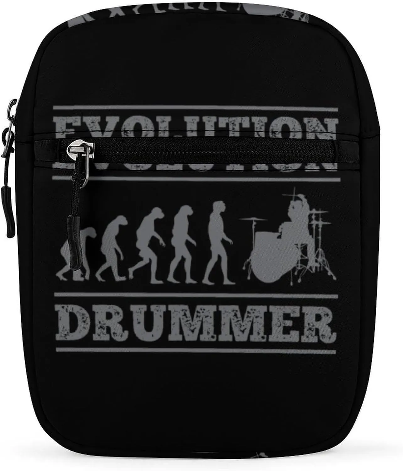 Evolution Drummer Funny Crossbody Bags Casual Sling Backpack with Adjustable Strap for Women Men