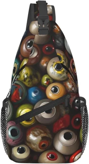 Eye Balls Sling Bag for Men Women Crossbody Chest Bag Sling Backpack Travel Hiking Daypack Outdoor
