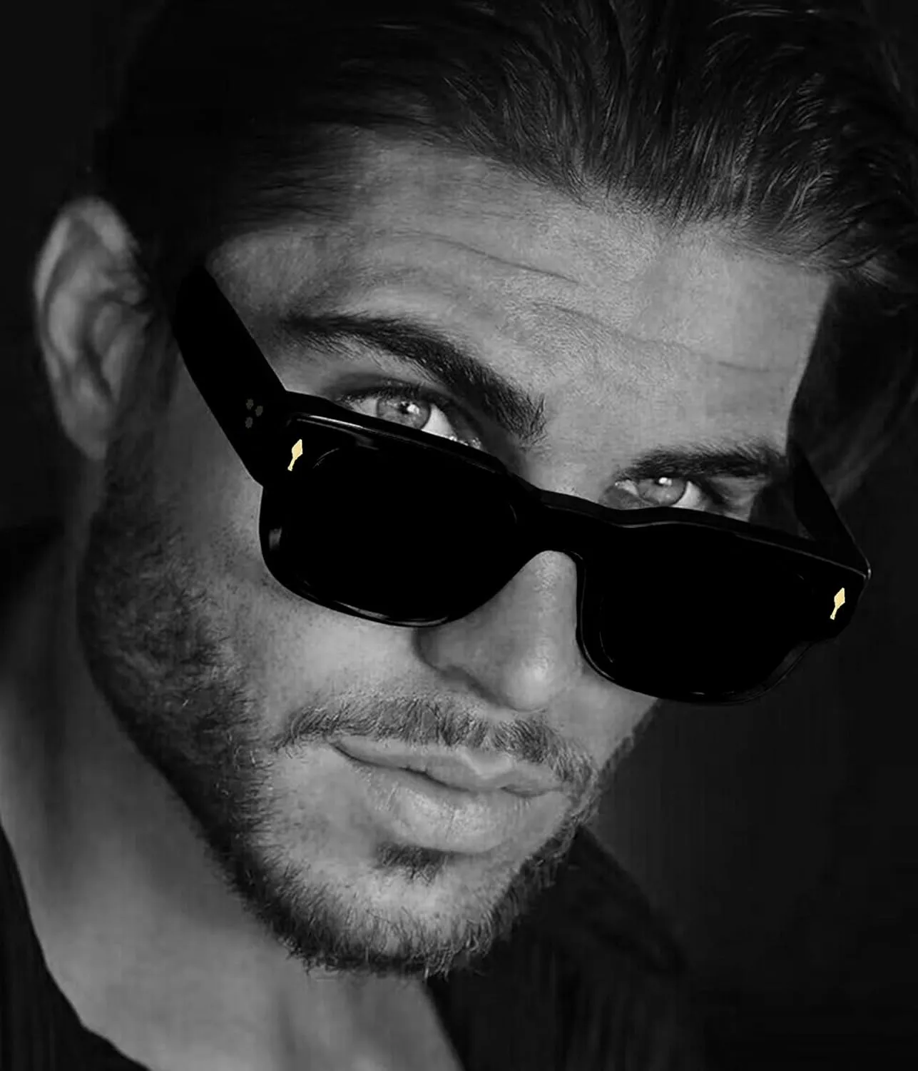 EYLRIM Thick Frame Square Sunglasses for Women Men Chunky Rectangle Sun Glasses Black Shades UV400 Protection