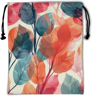 Fall Leaf Gymnastics Grip Bag Watercolor Leaves Drawstring Grip Bag for Gymnast Adjustable Gym Pouch Bags