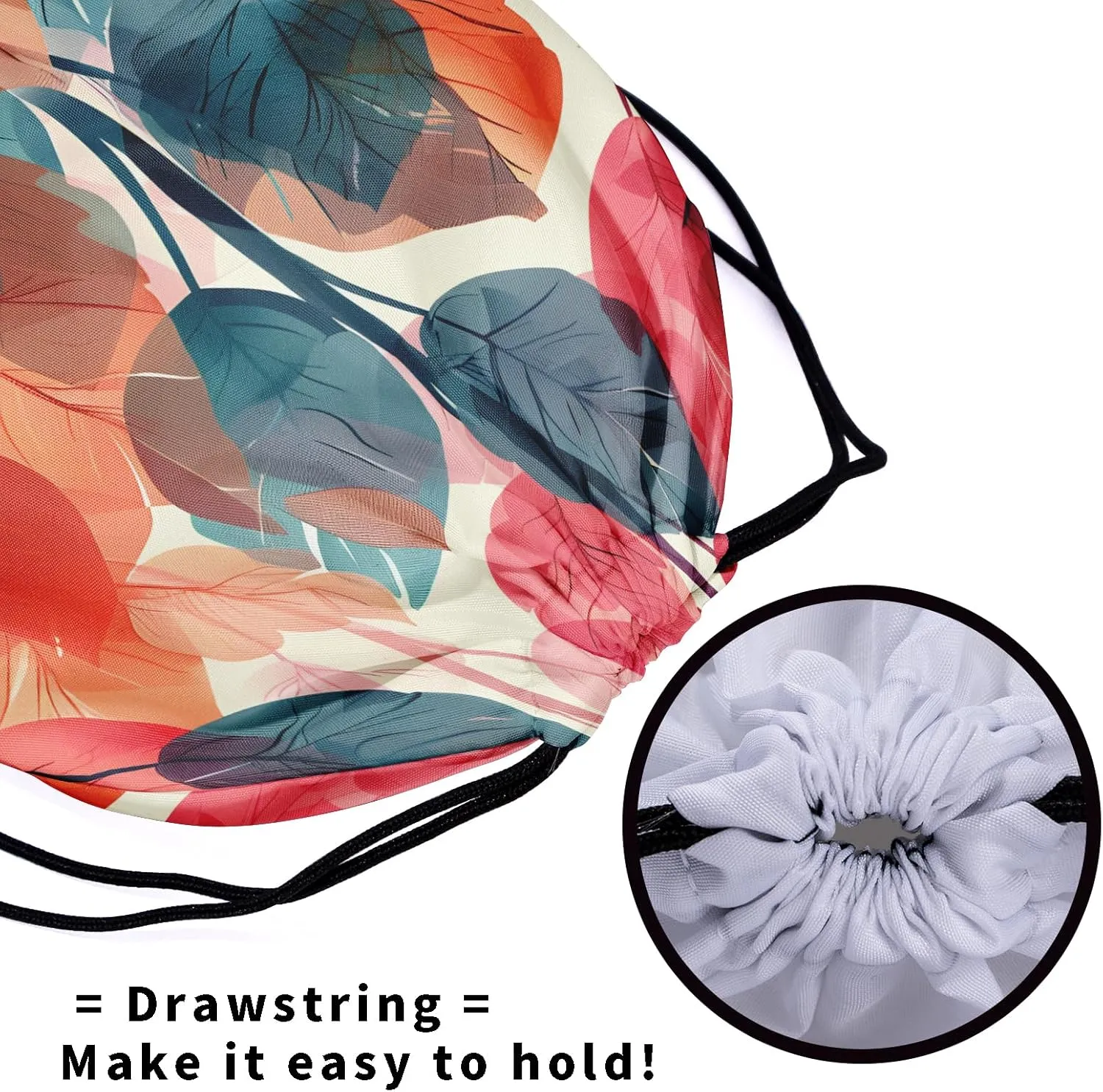 Fall Leaf Gymnastics Grip Bag Watercolor Leaves Drawstring Grip Bag for Gymnast Adjustable Gym Pouch Bags