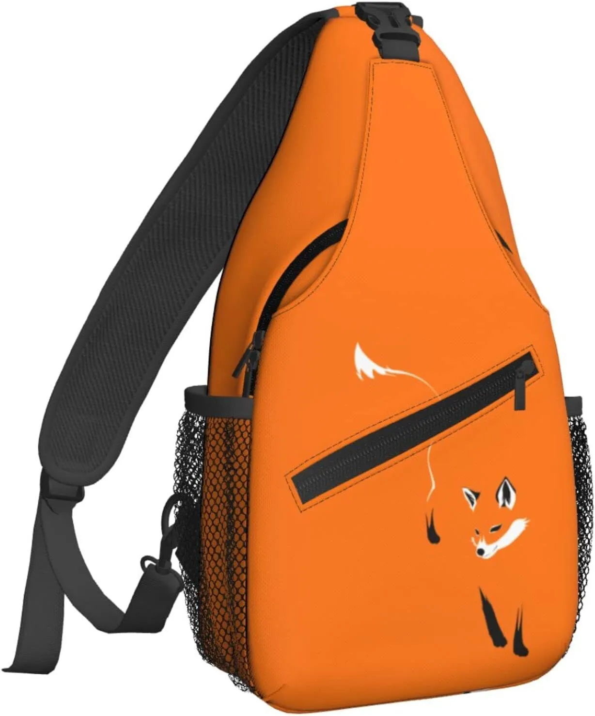 Famame Orange Fox Sling Backpack Chest Bag Crossbody Shoulder Bag Gym Cycling Travel Hiking Daypack For Men Women Multicolor 27