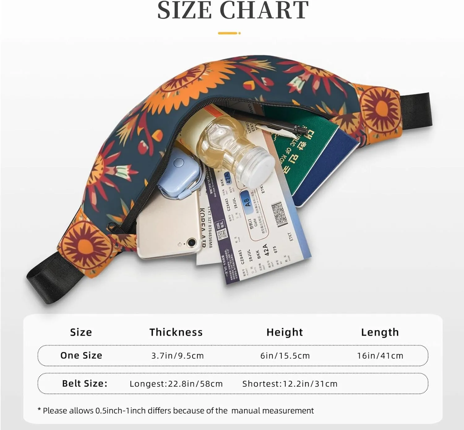 Fanny Pack for Men Women Mexican Folk Art Patterns Belt Bag with Adjustable Strap Fashion Waist Bag Waist Pack for Travel