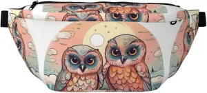 Fanny Pack for Men Women Two Owls on the Water Belt Bag with Adjustable Strap Fashion Waist Bag Waist Pack for Travel