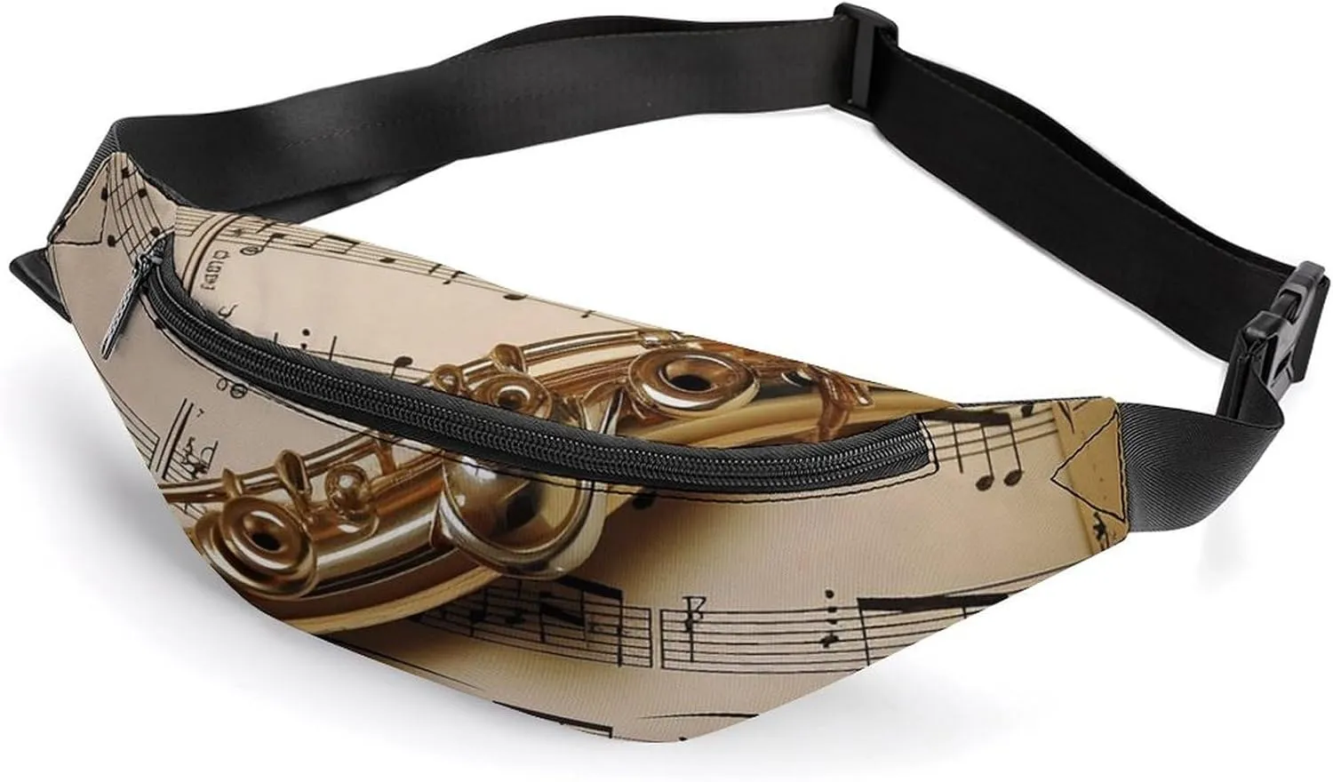 Fanny Packs for Women Portable Waist Pack Adjustable Belt Bum Bag Flute Music Hip Bags for Travel