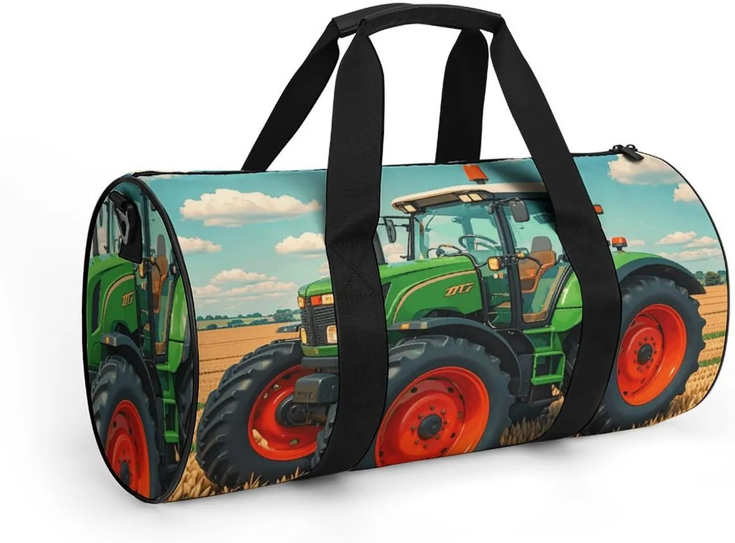 Fantasy Farm Tractor Gym Bag Small Travel Duffle Bag with Compartment Carry On Weekender Bag for Women Men
