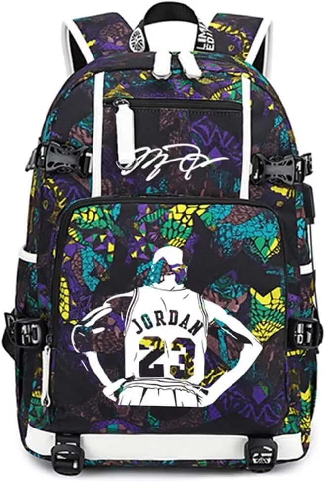 FANwenfeng Basketball Player 23 Luminous Backpack Travel Daypacks Fans Bag for Men Women (Style 5)