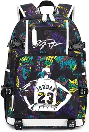 FANwenfeng Basketball Player 23 Luminous Backpack Travel Daypacks Fans Bag for Men Women (Style 5)