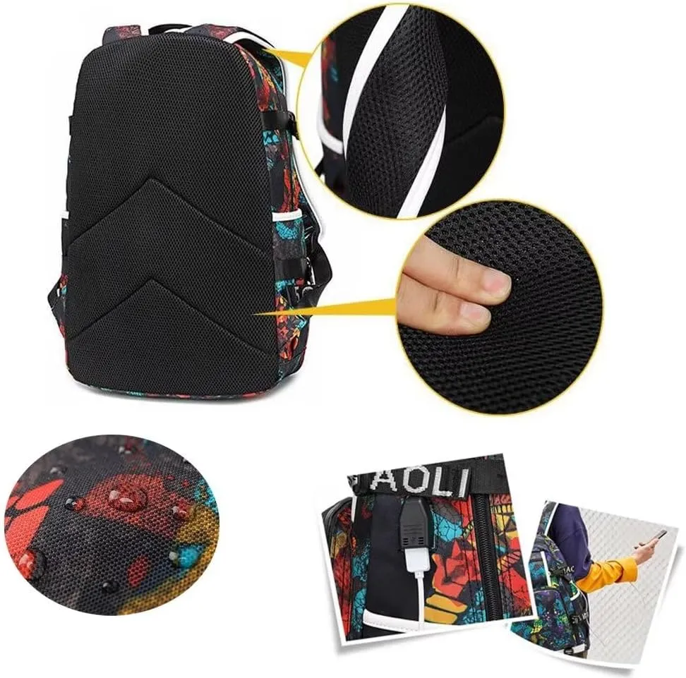 FANwenfeng Basketball Player 23 Luminous Backpack Travel Daypacks Fans Bag for Men Women (Style 5)
