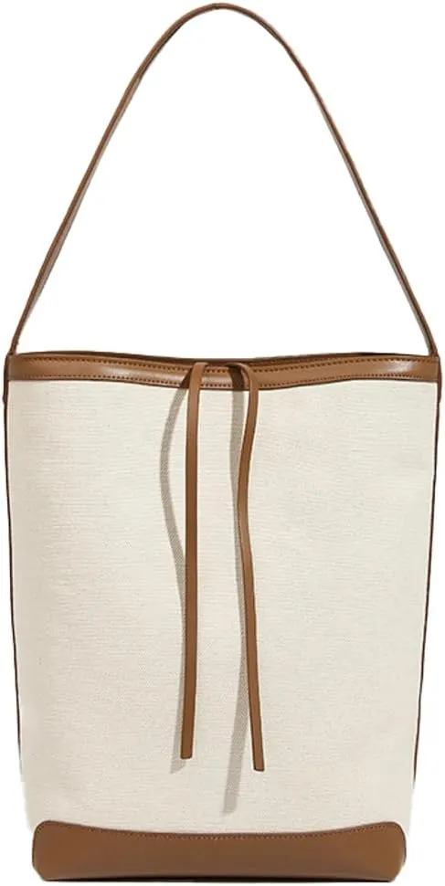 Fashion Bucket Tote Bag for Women 2pcs Shoulder Purse Large Handbags Top Handle Satchel with Drawstring Pouch