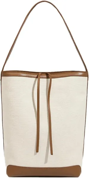 Fashion Bucket Tote Bag for Women 2pcs Shoulder Purse Large Handbags Top Handle Satchel with Drawstring Pouch