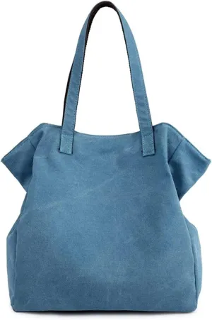 Fashion Canvas Multi-Pocket Tote Bag Casual Lightweight Top Handle Satchel Purse Hobo Shoulder Crossbody Handbag