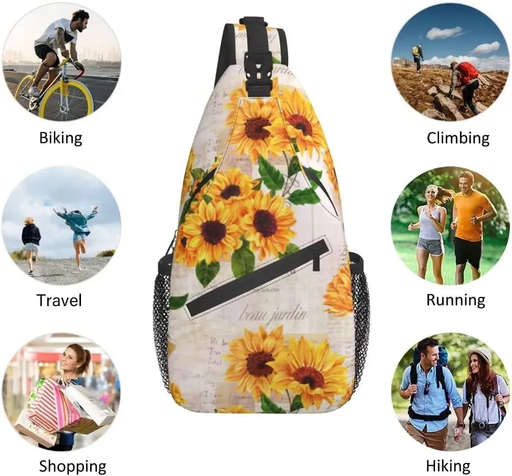 Fashion Chest Sling Bag Crossbody Shoulder Backpack Adjustable Lightweight Travel Hiking Casual Daypack Unisex