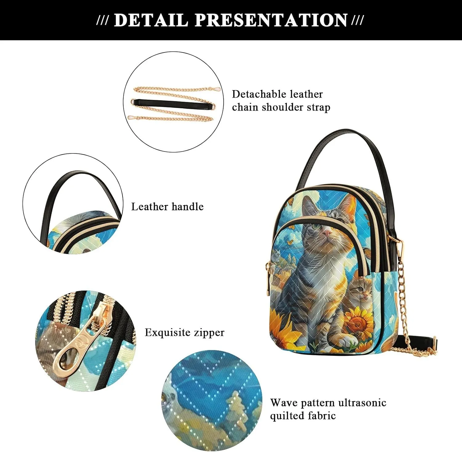 Fashion Crossbody Bags for Women Purse with Chain Strap