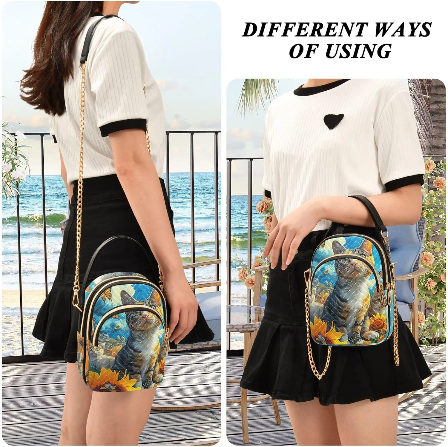Fashion Crossbody Bags for Women Purse with Chain Strap