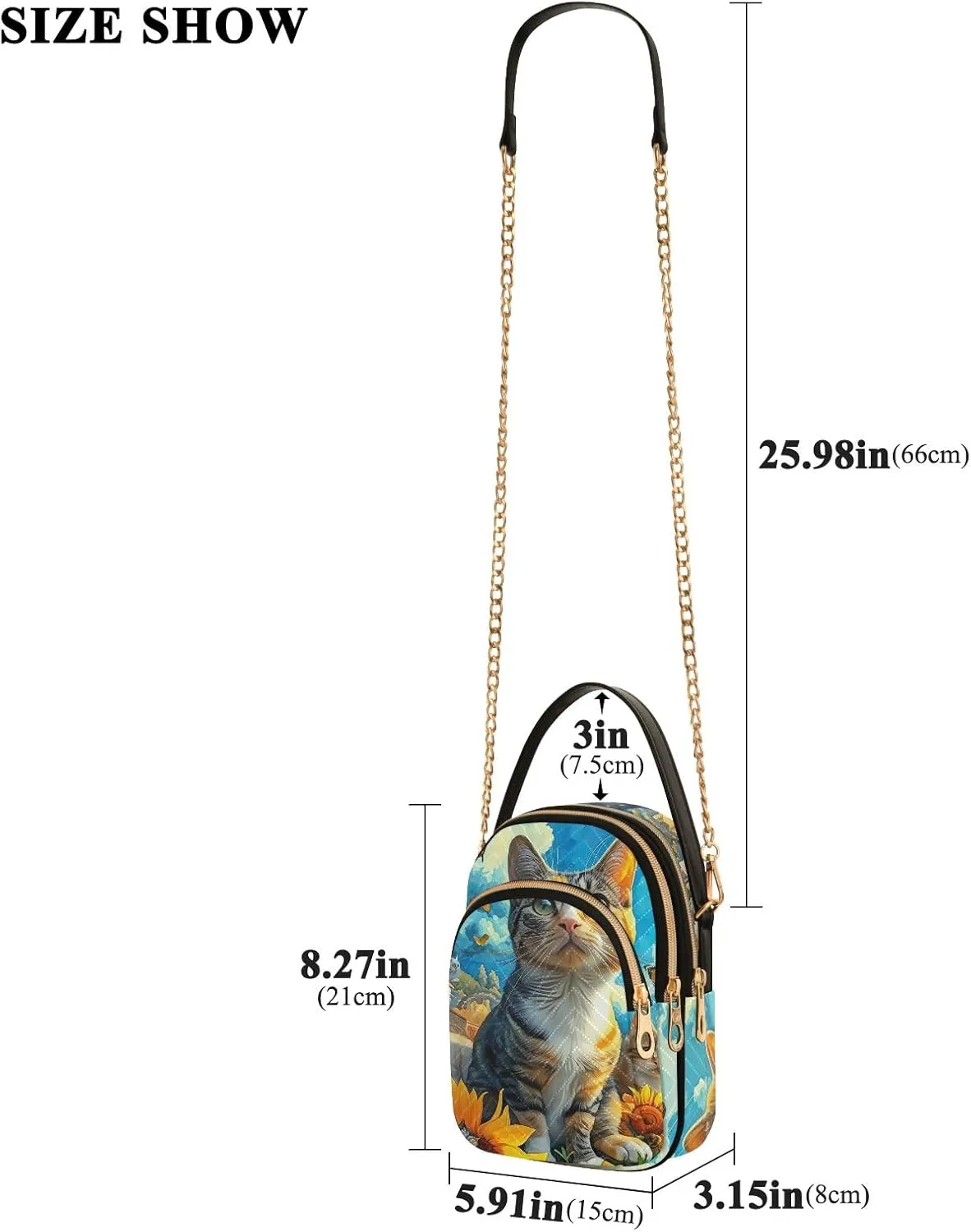 Fashion Crossbody Bags for Women Purse with Chain Strap