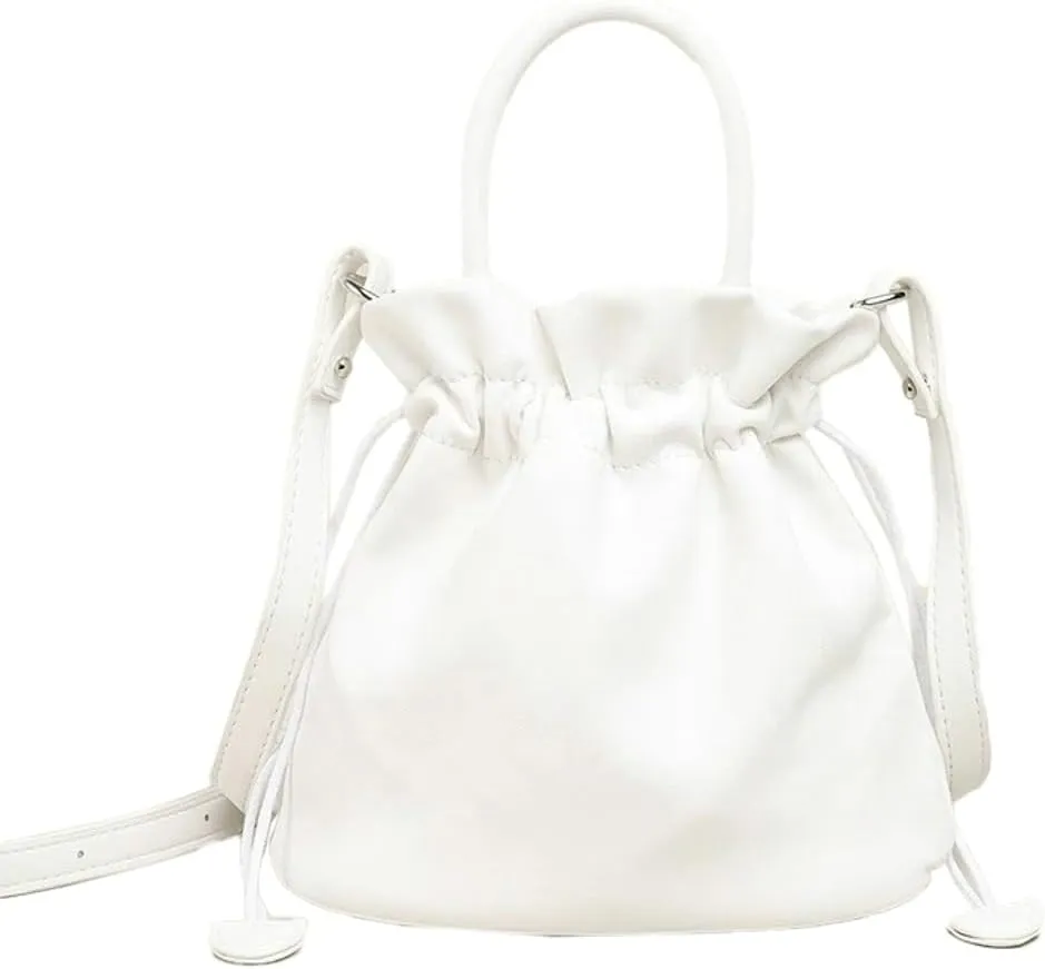 Fashion Crossbody Bags for Women Soft Bucket Bag Satchel Handbag Hobo Bag Top Handle Purse Shoulder Bag with Drawstring