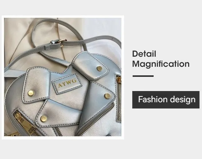 Fashion Handbag Purse for Women, Chic Top Handle Bag Trendy Handbags Kawaii Mini Tote for Women Ladies Harajuku Daypack (silver)