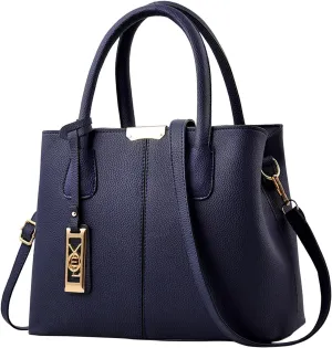 Fashion Handbag Simple Bag Large Capacity One Shoulder Women Bag Man Messenger Bags Small Leather (Blue, One Size)