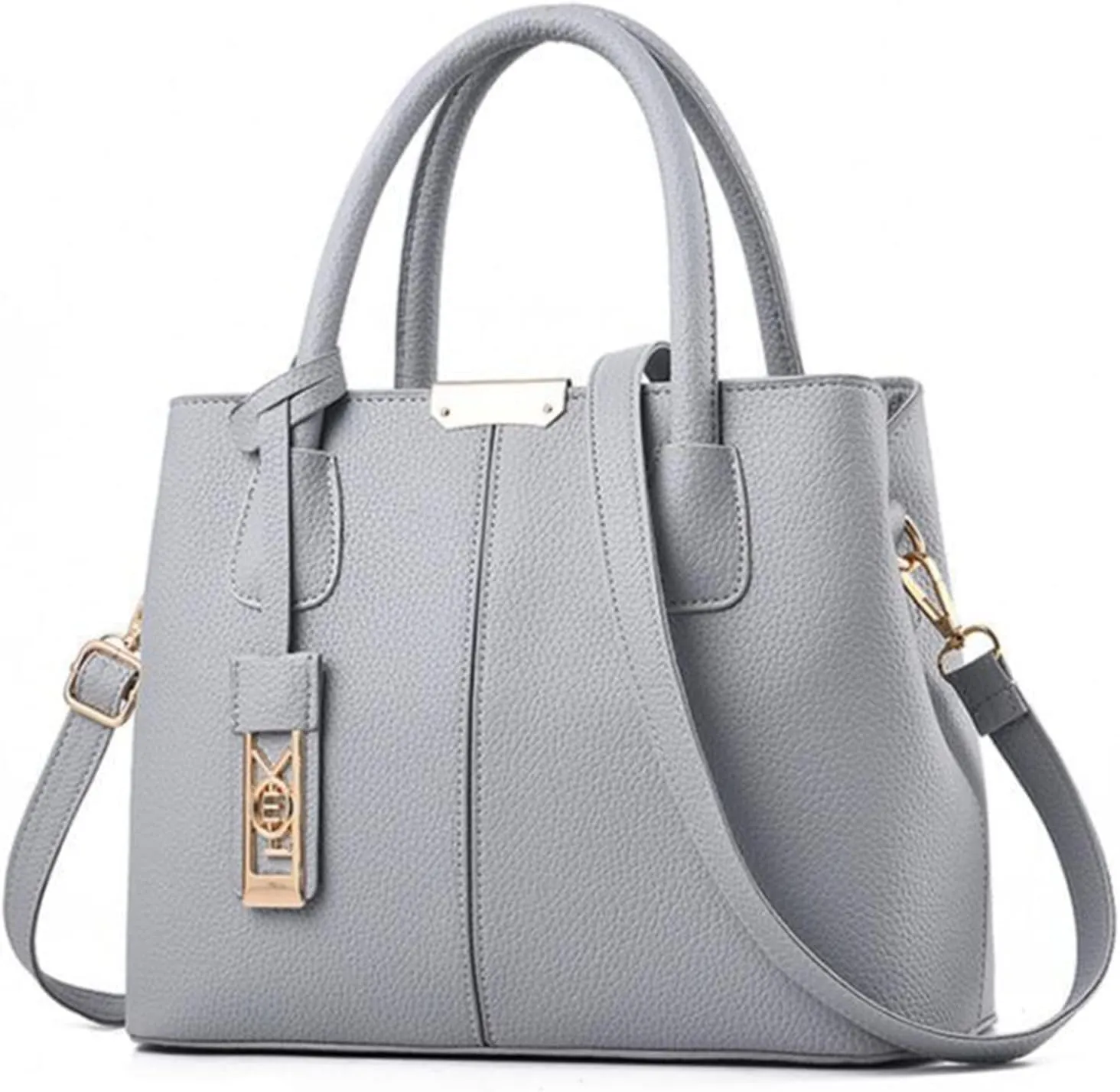 Fashion Handbag Simple Bag Large Capacity One Shoulder Women Bag Man Messenger Bags Small Leather (Grey, One Size)