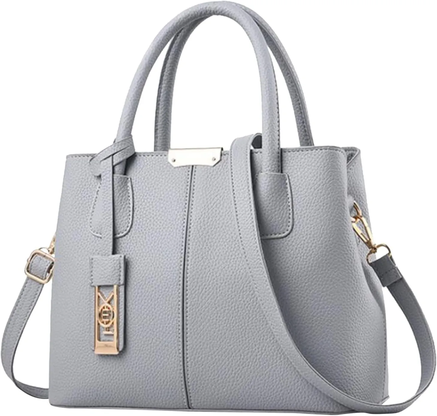 Fashion Handbag Simple Bag Large Capacity One Shoulder Women Bag Man Messenger Bags Small Leather (Grey, One Size)