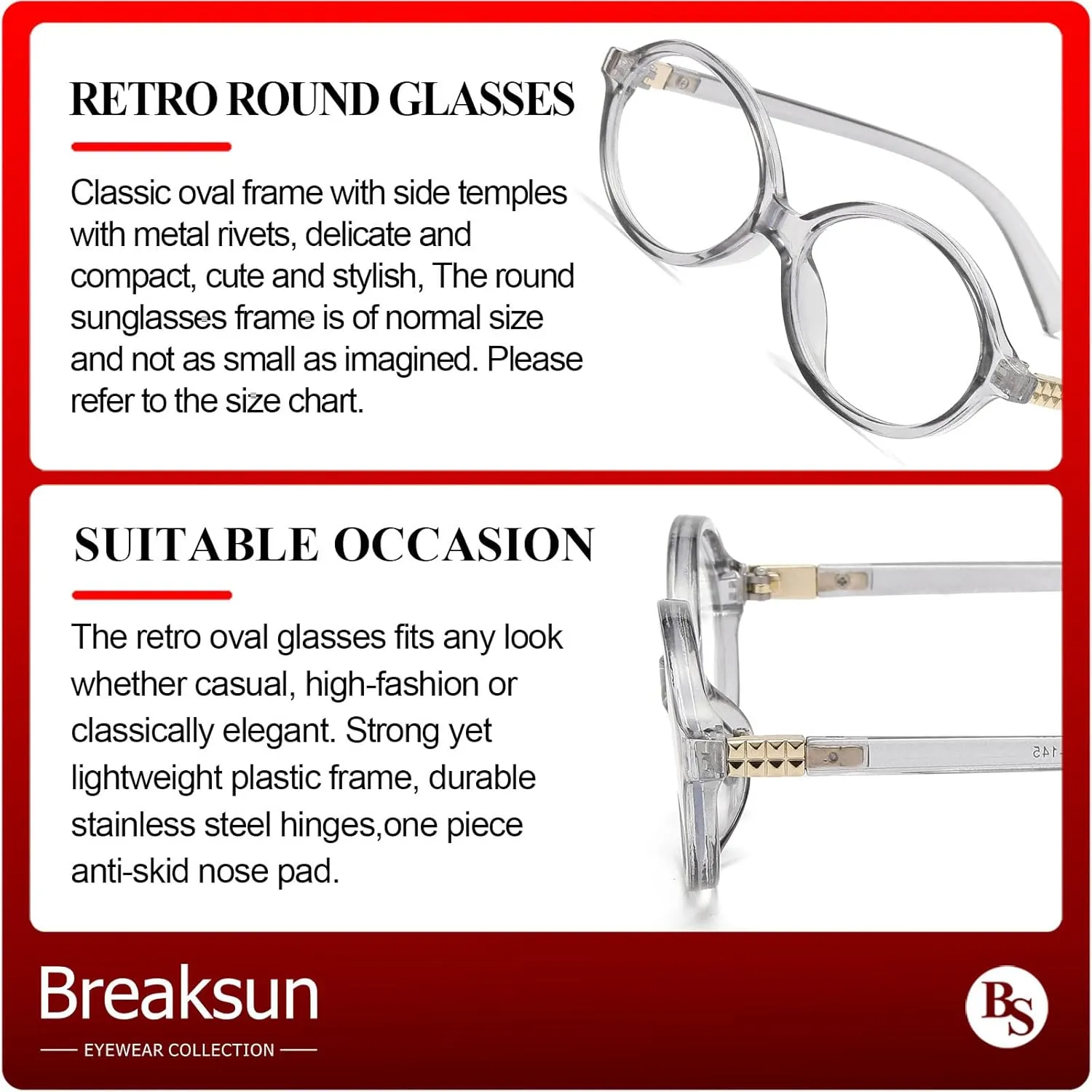 Fashion Oval Glasses for Women Men Retro Round Tortoise Frame Blue Light Glasses Nerd Eyeglasses